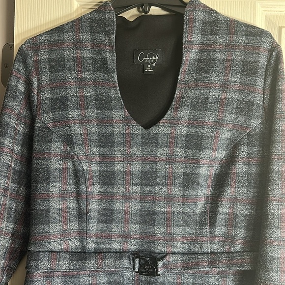 Connected Apparel Plaid Dress Size 16 - Picture 2 of 10